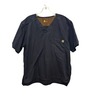 Carhartt blue scrubs shirt.  Men's size large.  Read details